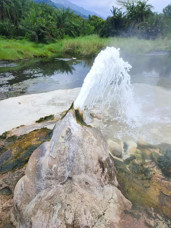 Geyser at the hot springs
